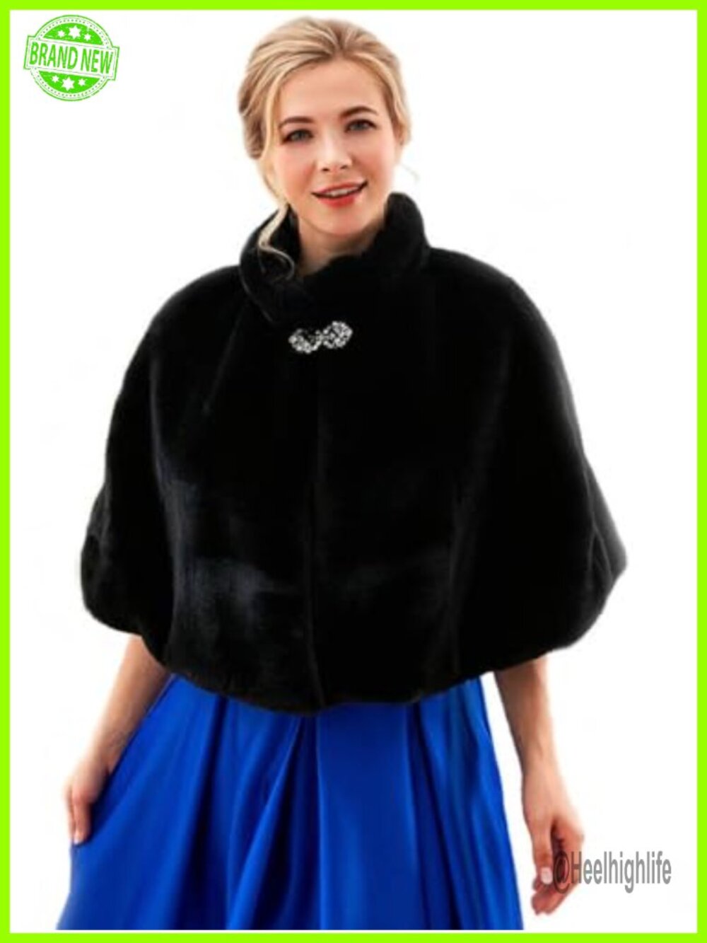Faux Fur Shawl Wrap Bridal Stole Cape Scarf for Bride Weddings